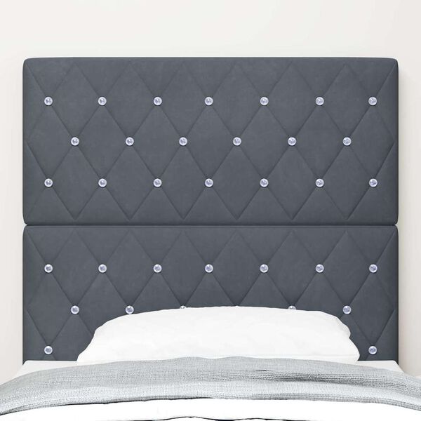 vidaXL Tăblie cap cu headboard Gri închis 100 cm Piele artificială