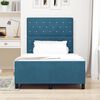 vidaXL Pat cu arcuri cu headboard Albastru &icirc;nchis 120 x 200 cm Catifea