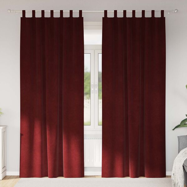 vidaXL Perdele opace 2 pcs Roșu Vin 140 x 245 cm Catifea