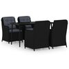vidaXL Set de servit masa pentru grădină, 5 piese, negru