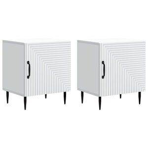 vidaXL Dulap de noapte 2 pcs Alb 43 x 34,5 x 50 cm Lemn prelucrat