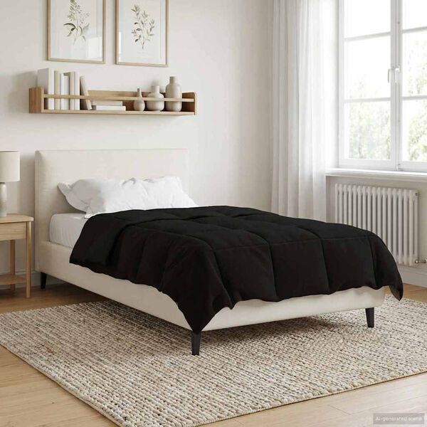 vidaXL Duvet complet pe tot parcursul anului Patos Negru 140 x 200 cm