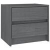 vidaXL Noptieră, gri, 40x30,5x35,5 cm, lemn masiv de pin