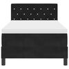 vidaXL Pat cu arcuri cu saltea cu headboard Negru 100 x 200 cm Catifea