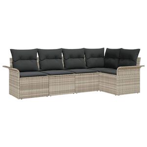 vidaXL Set de canapele pentru grădină 5 buc. poliratan