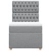 vidaXL Pat continental cu saltea, gri deschis, 80x200 cm, textil