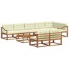 vidaXL Set de canapele de exterior cu pernă 9 pcs Natural și Crem