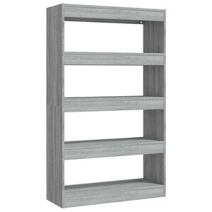vidaXL Bibliotecă/Separator cameră, gri sonoma, 80x30x135 cm, PAL