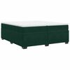vidaXL Pat box spring cu saltea, verde &icirc;nchis, 200x200 cm, catifea