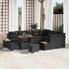 vidaXL Set de canapele pentru grădină 12 pcs Negru Rattan poli