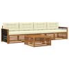 vidaXL Set de canapele de exterior cu pernă 5 pcs Natural și Crem