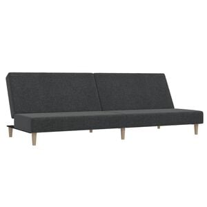 vidaXL Canapea extensibilă cu 2 locuri, gri &icirc;nchis, textil
