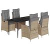 vidaXL Set mobilier de grădină cu perne, 5 piese, bej, poliratan
