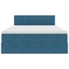 vidaXL Pat cu saltea și LED Albastru &icirc;nchis 140 x 190 cm Catifea