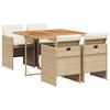 vidaXL Set mobilier de grădină cu perne, 5 piese, bej, poliratan