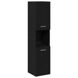 vidaXL Dulap de Baie Stejar Negru 30 x 30 x 130 cm Lemn prelucrat