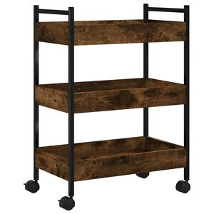 vidaXL Cărucior de bucătărie stejar fumuriu 50x30x70 cm lemn prelucrat