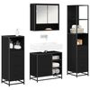 vidaXL Set de mobilier pentru baie 4 pcs Stejar Negru Lemn compozit