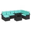 vidaXL Set de canapele pentru grădină 9 buc. Negru poliratan