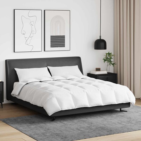 vidaXL Duvet de iarnă cu pernă 3 pcs Alb Pene de rață