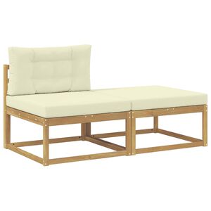 vidaXL 2 Bucată Taburet pentru exterior Poliester Alb