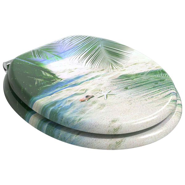 vidaXL Capac de toaletă cu &icirc;nchidere lentă Verde 44 x 38 cm Placă MDF