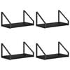 vidaXL Șemele de perete 4 buc. Stejar Negru 30 x 16 x 15,5 cm