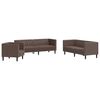 vidaXL Set canapele Chesterfield cu 3 locuri, maro, piele eco.