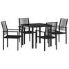 vidaXL Set de masă pentru grădină 5 buc. Negru