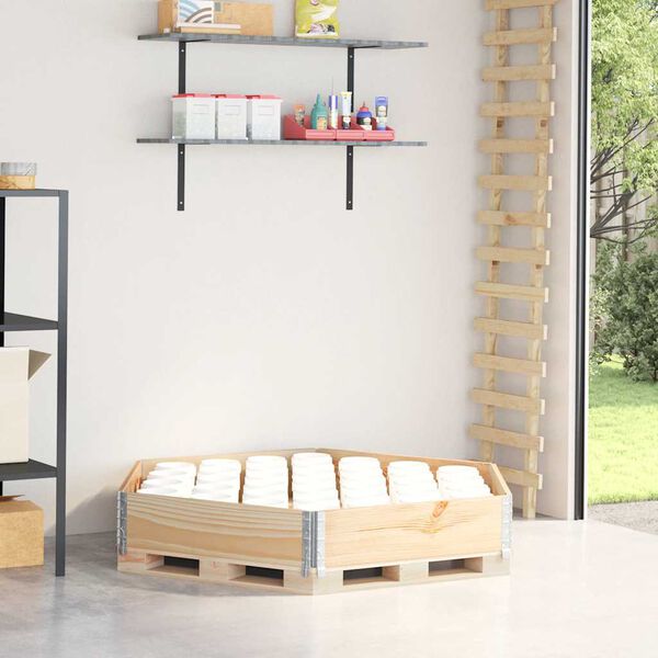 vidaXL Strat &icirc;nălțat, 160x160 cm, lemn masiv pin, hexagon