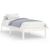 vidaXL Cadru de pat single, alb, 90x190 cm, lemn masiv