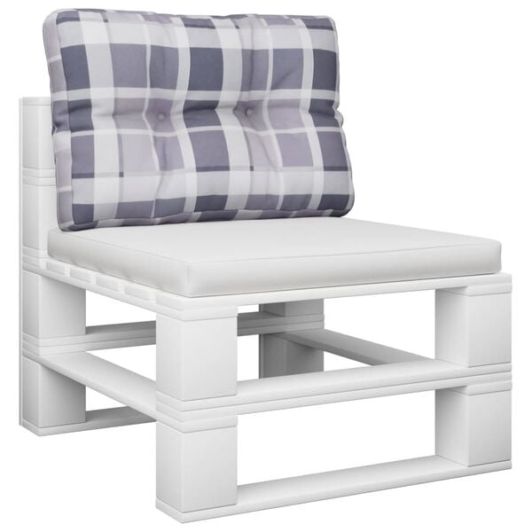 vidaXL Pernă de paleți, gri carouri, 60x40x12 cm, material textil