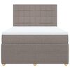 vidaXL Pat box spring cu saltea, gri taupe, 160x200 cm material textil