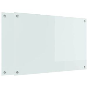 vidaXL Spate de bucătărie 2 pcs Alb 90 x 60 cm sticlă securizată