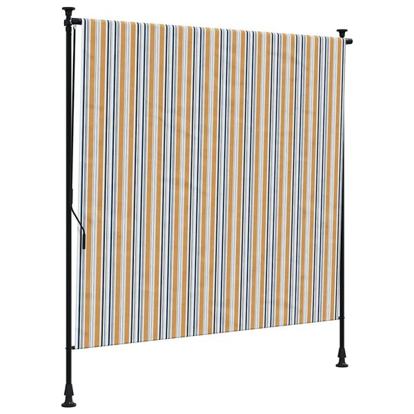 vidaXL Jaluzea rulou de exterior galben/alb 200x270 cm țesătură/oțel
