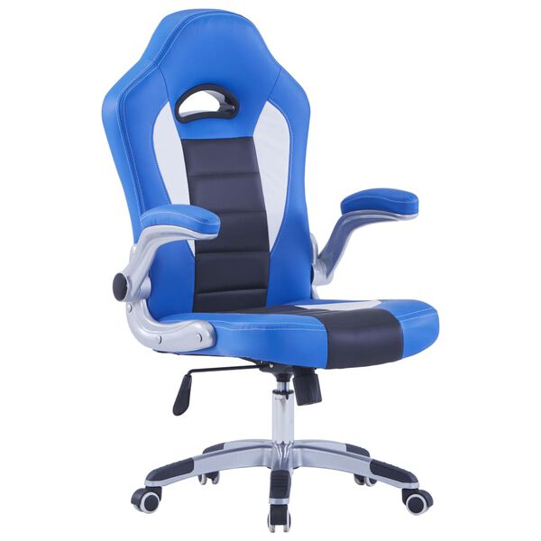 vidaXL Scaun de gaming, albastru, piele ecologică