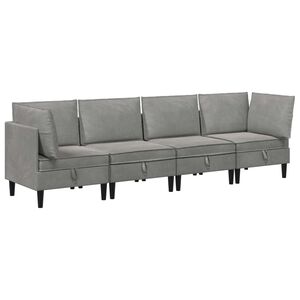 vidaXL Set de mobilier pentru living 4 buc. Gri deschis Catifea