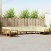 vidaXL Set de canapele de exterior cu pernă 10 pcs Natural și Crem
