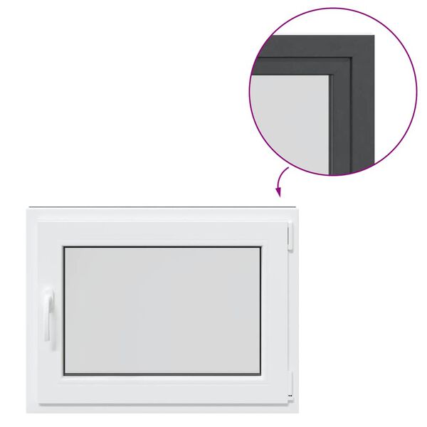 vidaXL Fereastră de subsol &bdquo;RISOR&rdquo; 80x50 cm oscilo-batantă DIN dreapta antracit