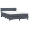 vidaXL Pat box spring cu saltea, gri &icirc;nchis, 140x220 cm, catifea