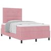 vidaXL Pat cu arcuri cu headboard Roz 120 x 200 cm Catifea