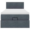 vidaXL Cadru de pat otoman cu saltea Gri &icirc;nchis 80x200cm catifea