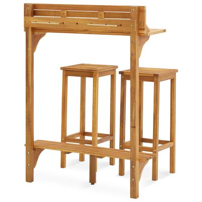 vidaXL Set mobilier bar de balcon, 3 piese, lemn masiv de acacia