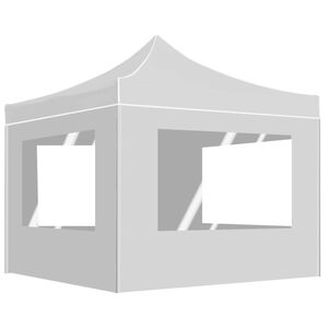 vidaXL Cort de petrecere pliabil cu pereți, alb, 2x2 m, aluminiu