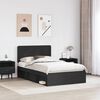 vidaXL Cadru de pat cu headboard Negru 120 x 200 cm Lemn de pin masiv