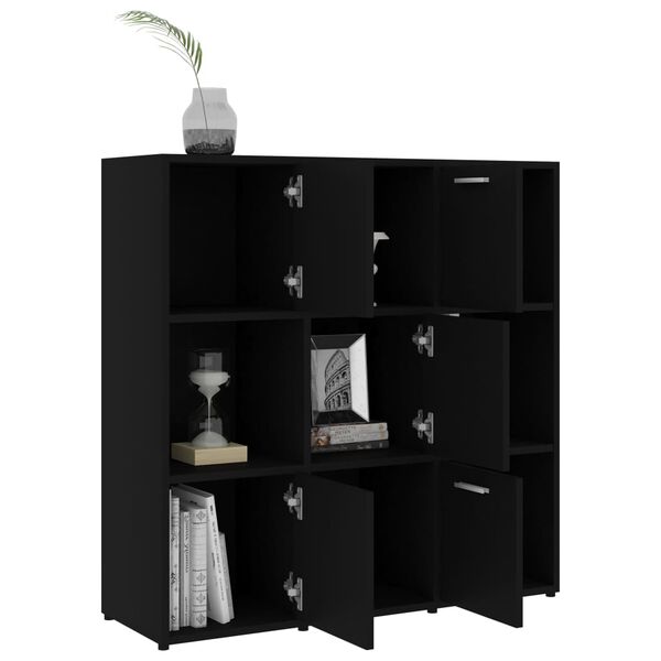 vidaXL Bibliotecă, negru, 90x30x90 cm, lemn prelucrat