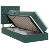 vidaXL Pat cu saltea și spațiu de depozitare Verde &icirc;nchis 100 x 200 cm