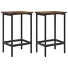 vidaXL Scaun de bar 2 buc. Stejar fumuriu 40 x 32 x 74 cm