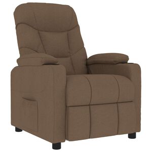 vidaXL Fotoliu de masaj, maro, material textil