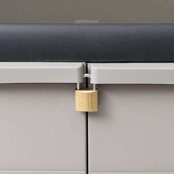 vidaXL Dulap de depozitare pentru grădină, cu 2 rafturi, negru și gri